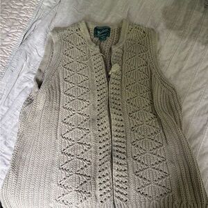 Woolrich Cream Cable Knit Cardigan